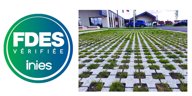 Dalles drainantes en béton Alkern : les seules du marché à être couvertes par des FDES