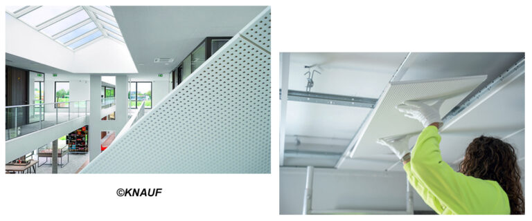 Knauf  – Dalle plafonds acoustiques plâtre démontable Danoline Visona Unity 3