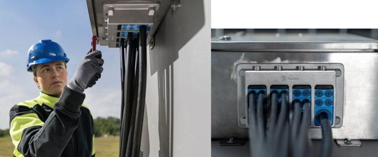 Roxtec – plateforme d&rsquo;étanchéité d&rsquo;armoires Roxtec pour les applications à haute densité de câbles